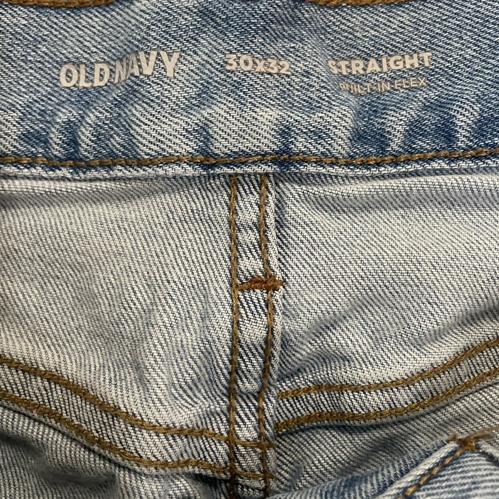 Old Navy Mens Jeans Size 30x32 Straight Built In Flex Denim Stretch Staple Light - Picture 3 of 6